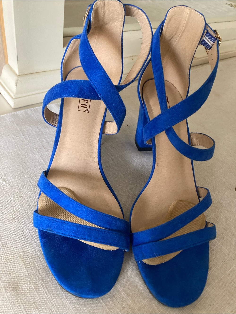 Blue Suede (faux) Strappy Women's Sandals - Unbranded